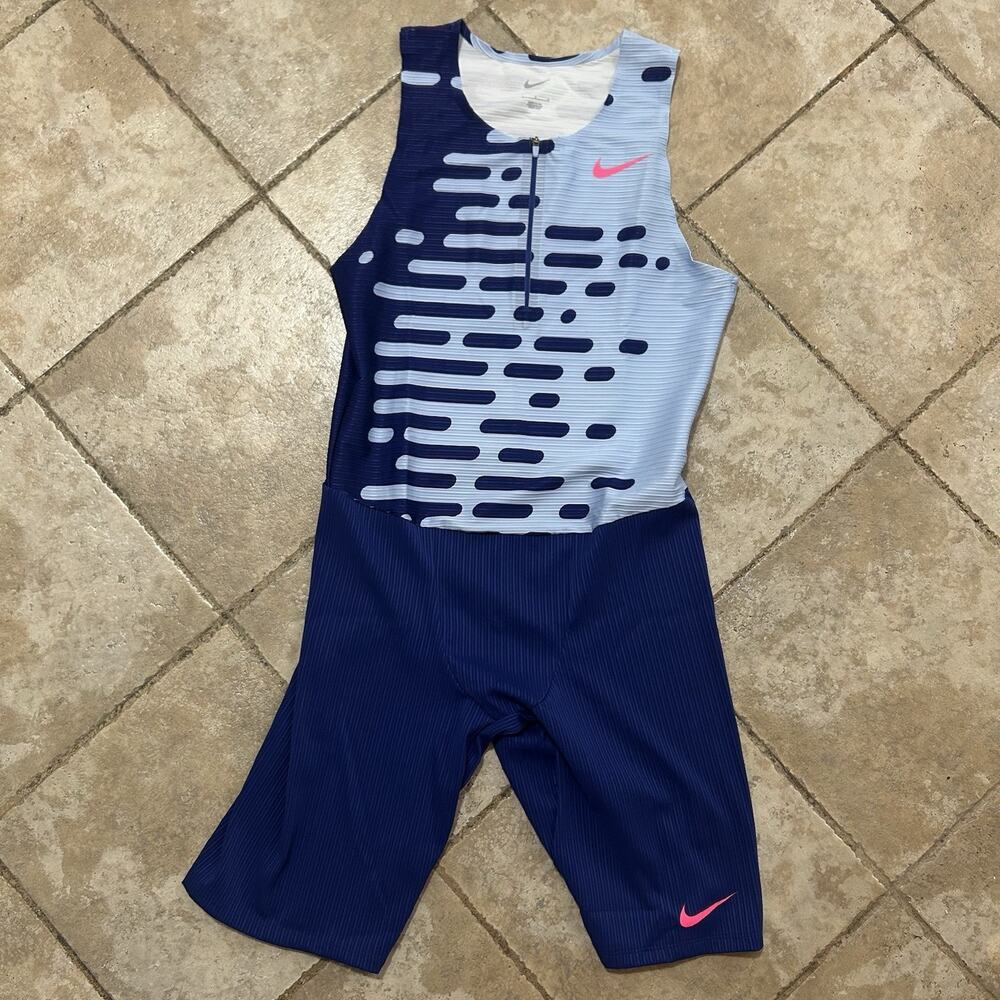 Nike Pro Elite 2023 Team Speedsuit Blue Pink Mens Size Large DR4848-455